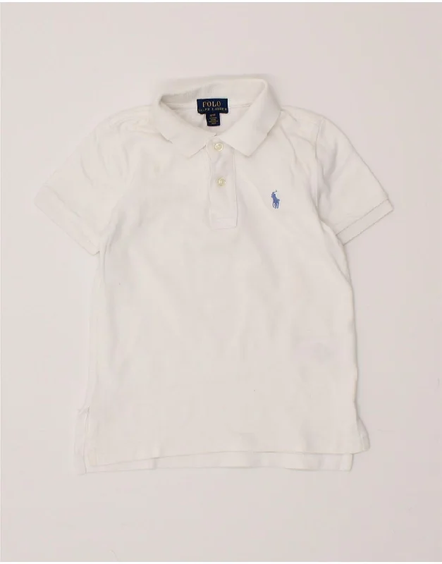 men's custom polo shirts -POLO RALPH LAUREN Boys Polo Shirt 3-4 Years White Cotton