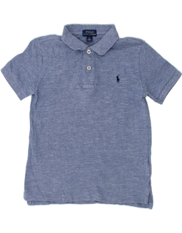 men's casual fit polo shirts -POLO RALPH LAUREN Boys Polo Shirt 5-6 Years Blue Cotton