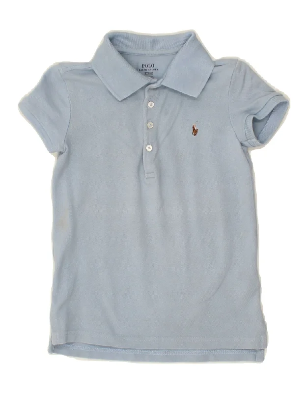 men's golf polo shirts -POLO RALPH LAUREN Boys Polo Shirt 5-6 Years Blue Cotton