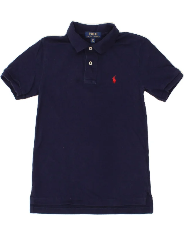 men's vintage polo shirts -POLO RALPH LAUREN Boys Polo Shirt 7-8 Years Small  Navy Blue Cotton