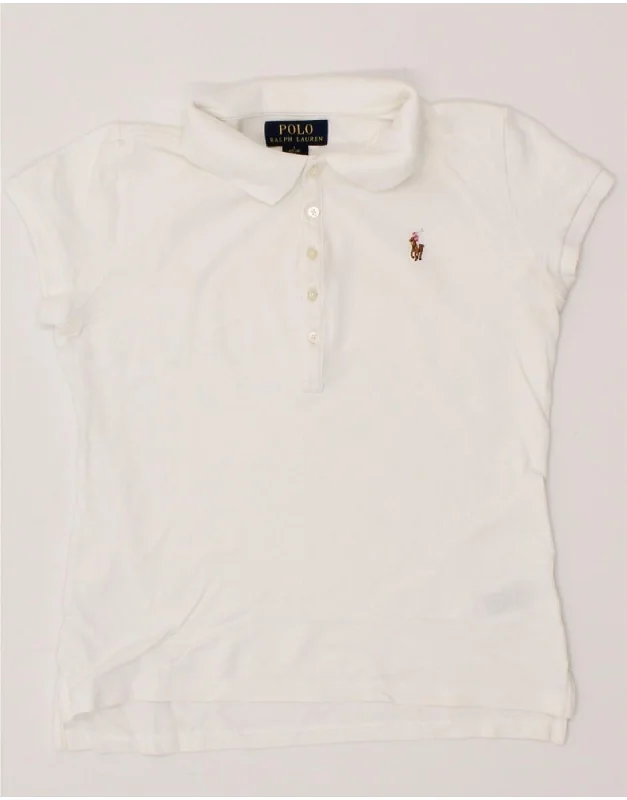 classic fit polo shirts for men -POLO RALPH LAUREN Girls Polo Shirt 11-12 Years Large White Cotton