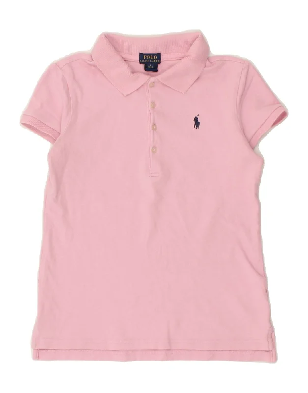 men's casual wear polo shirts -POLO RALPH LAUREN Girls Polo Shirt 12-13 Years Large Pink Cotton