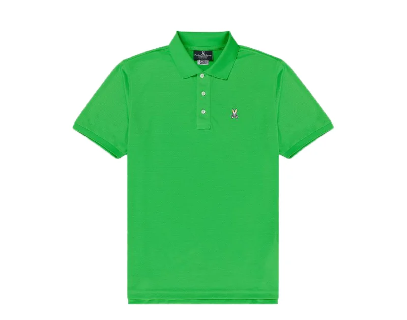 soft-touch shirts for men -Psycho Bunny Belfry Sports Polo Andean Toucan Green Men's Shirt B6K841J1PB-ADT