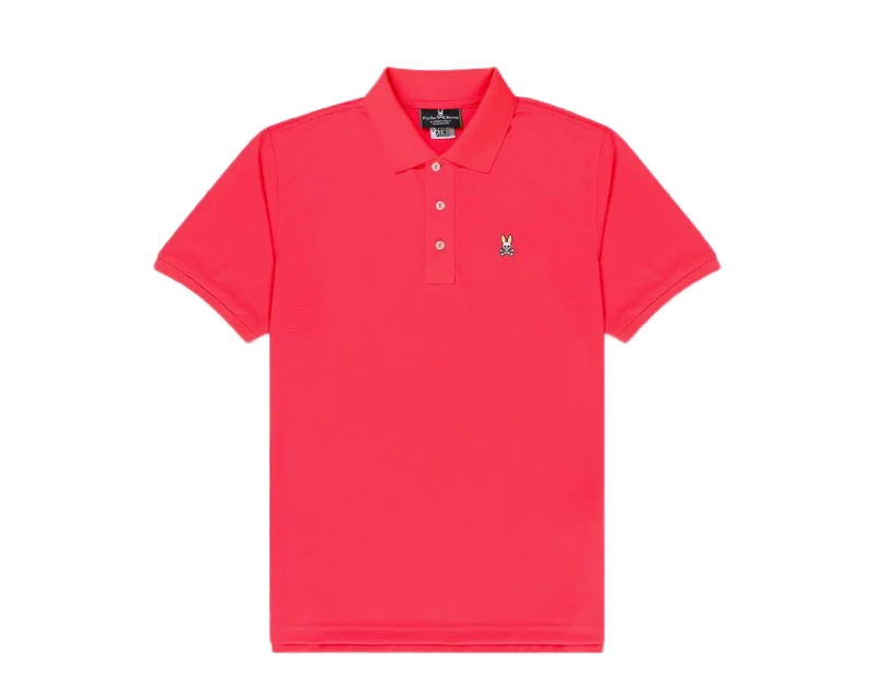 men's fitted casual shirts -Psycho Bunny Belfry Sports Polo Diva Pink Men's Shirt B6K841J1PB-DVP