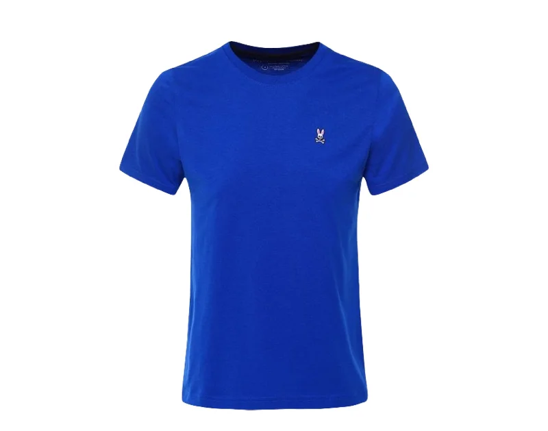 striped shirts for men -Psycho Bunny Classic Crew Neck Royal Blue Tee Shirt B6U014P1PC-RYL