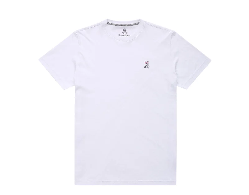 men's casual dress shirts -Psycho Bunny Classic Crew Neck White Men's Tee Shirt B6U014CRPC-WHT