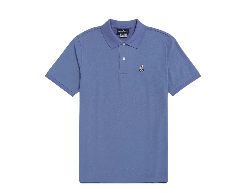 men's classic fit shirts -Psycho Bunny Classic Polo Bal Harbour Blue Men's Shirt B6K001S1PC-bha