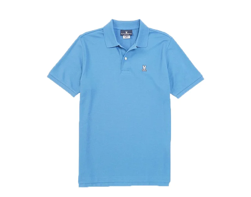 men's everyday shirts -Psycho Bunny Classic Polo Columbia Blue Men's Big and Tall Shirt B9K001B1PC-COL