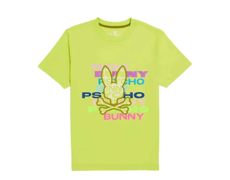 men's linen button-down shirts -Psycho Bunny Men's Tyrian Graphic Tee Lime Granita B6U835X1PC-LMG