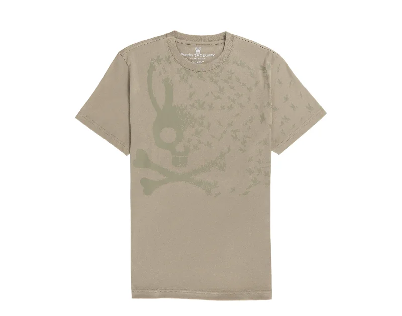 stylish button-down shirts for men -Psycho Bunny Mullen Crew Neck Graphic Wet Sand Men's Tee B6U618X1PC-WTD