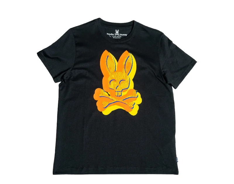 men's casual long-sleeve shirts -Psycho Bunny Nickolas Graphic Black Men's Tee Shirt B6U820S1PC-BLK