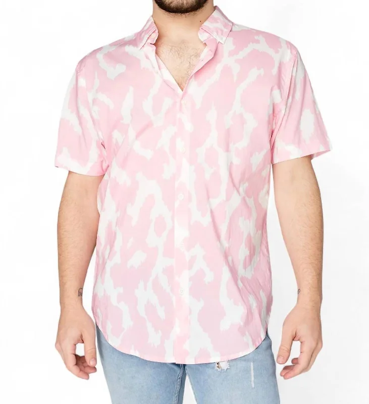 men's luxury dress shirts -Robert Button Down Dress Shirt In Abstract Pink