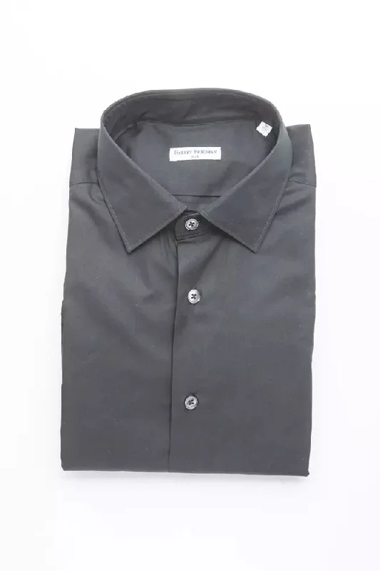 men's casual slim-fit shirts -Robert Friedman  Cotton Men's Shirt