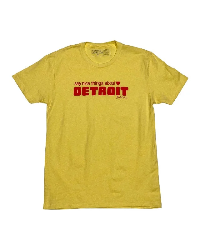 men's sports t-shirts -Say Nice Things About Detroit T-Shirt - Banana Cream