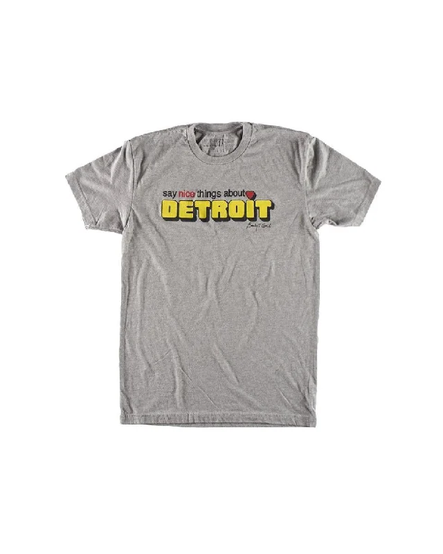 men's simple t-shirts for layering -Vintage Say Nice Things About Detroit T-Shirt - Heather Grey