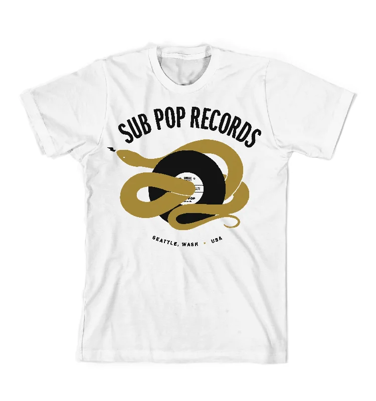 comfortable graphic tees for men -Snake White T-Shirt