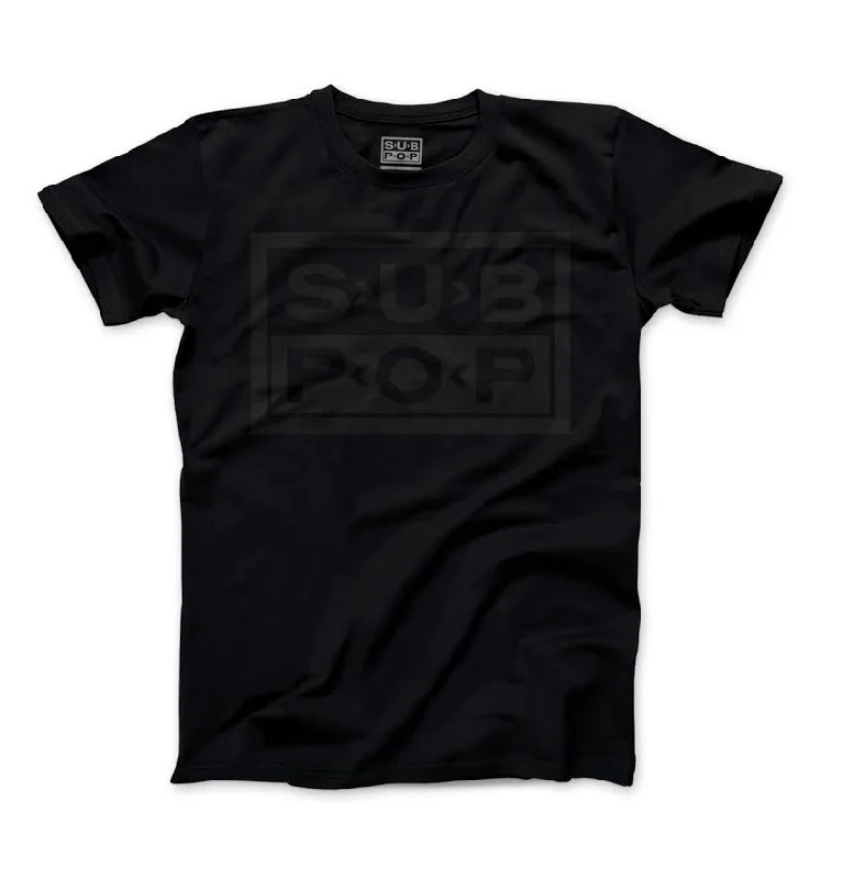 men's cotton t-shirts for sports -Logo Black w/Black T-shirt