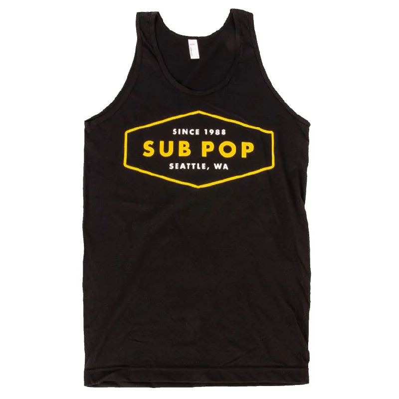 comfortable cotton t-shirts -Diamond Tag Tank Black