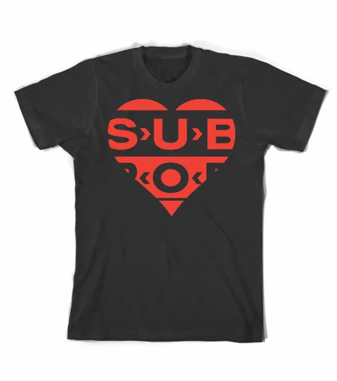 men's graphic tees with quotes -Heart Logo Black w/Red T-Shirt