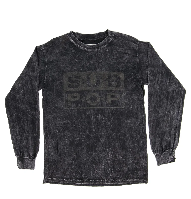 slim fit t-shirts for men -Logo Tie Dye Blackout Long Sleeve T-Shirt