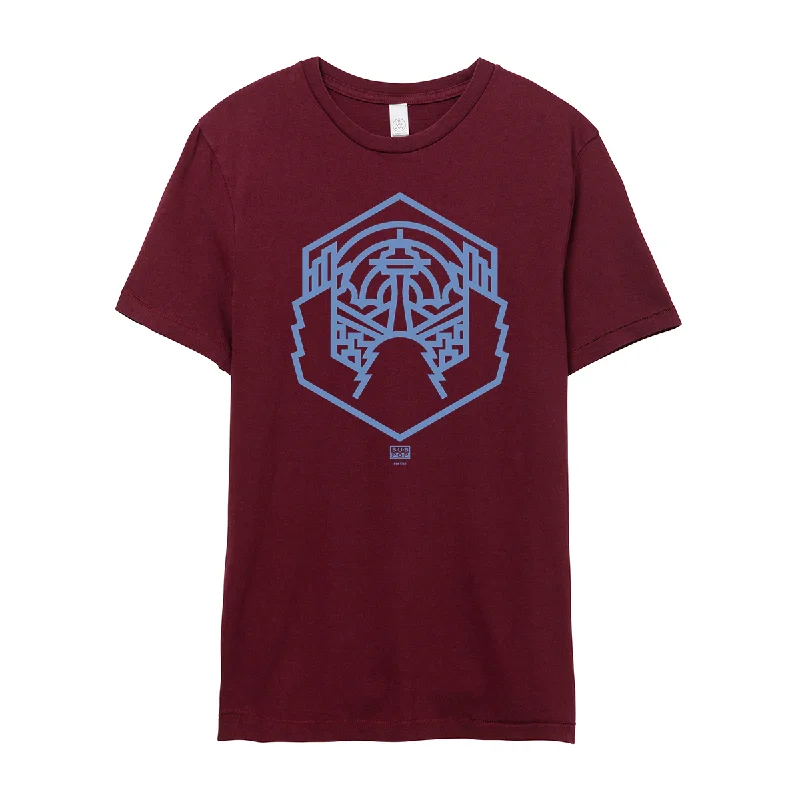 men's casual printed tees -Sub Pop Draplin Maroon Sasquatch Shirt