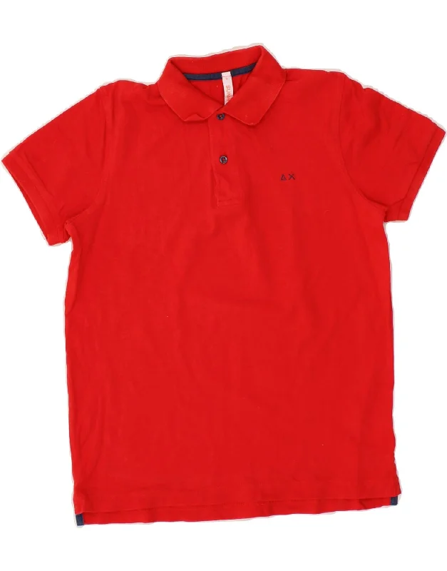 fitted polo shirts for outdoor sports -SUN68 Boys Polo Shirt 11-12 Years Red Cotton