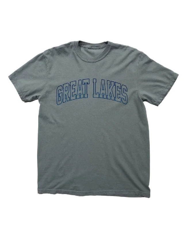 trendy printed t-shirts for men -The Great Lakes State - Great Lakes = Great Times T-Shirt - Granite