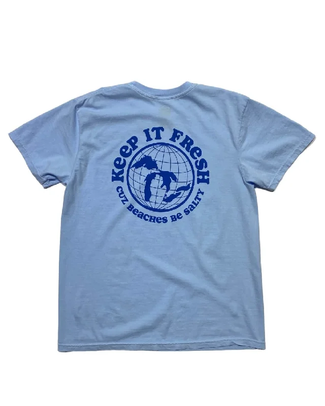 slim-fit cotton t-shirts -The Great Lakes State - Keep It Fresh - T-Shirt - Light Lake Blue