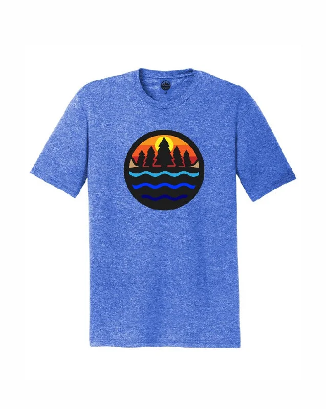 performance wear t-shirts for men -The Great Lakes State Logo Tri Blend T-Shirt - Royal Blue