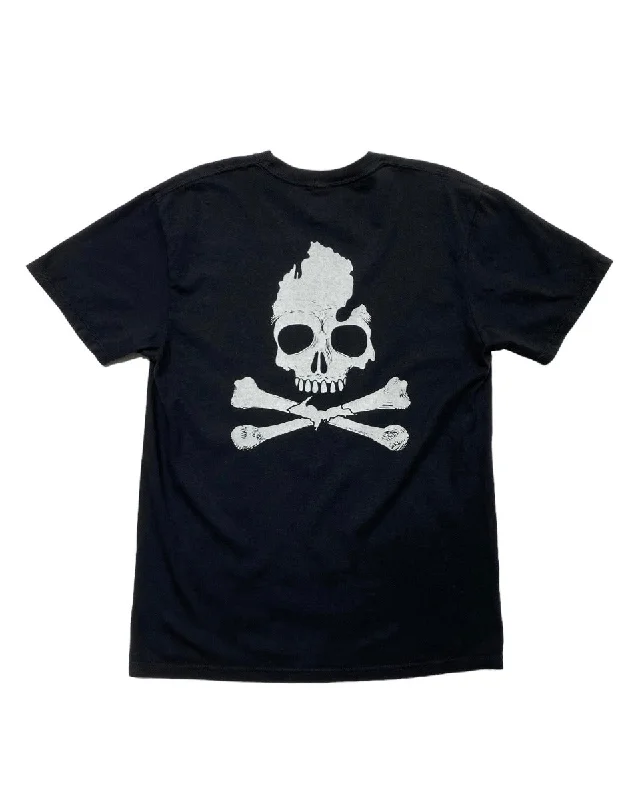 cotton t-shirts for men -The Great Lakes State - Michigan Skull & Bones T-Shirt - Black