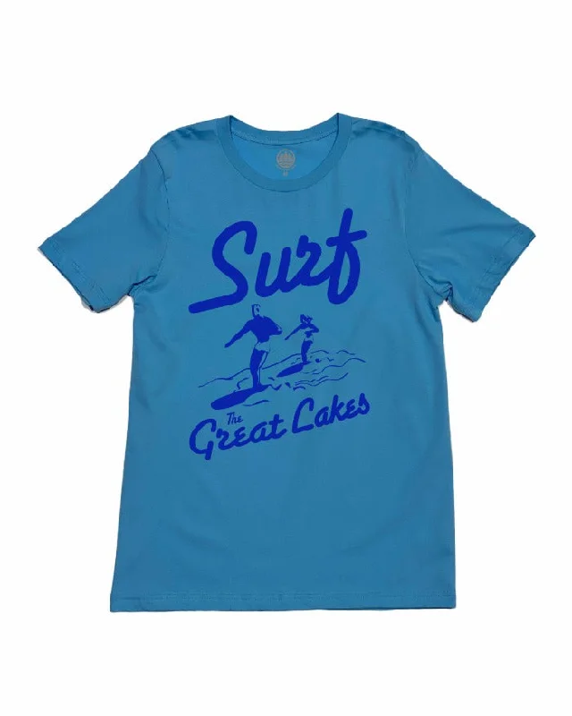 men's sports t-shirts -The Great Lakes State SURF THE Great Lakes T-Shirt - Lake Blue