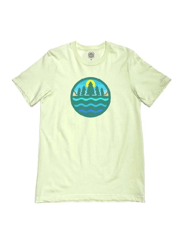 men's cotton blend t-shirts -The Great Lakes State Logo T-Shirt - Citron