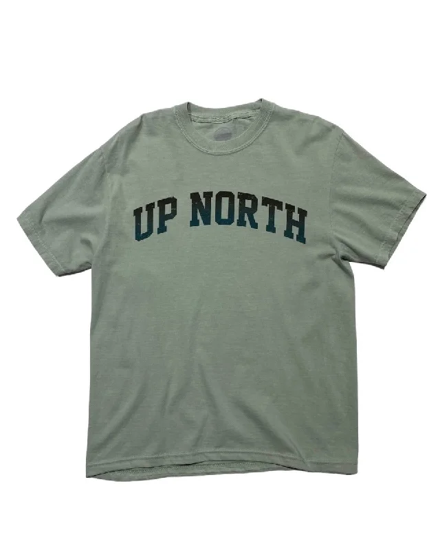 trendy v-neck t-shirts for men -The Great Lakes State - Up North T-Shirt - Bay