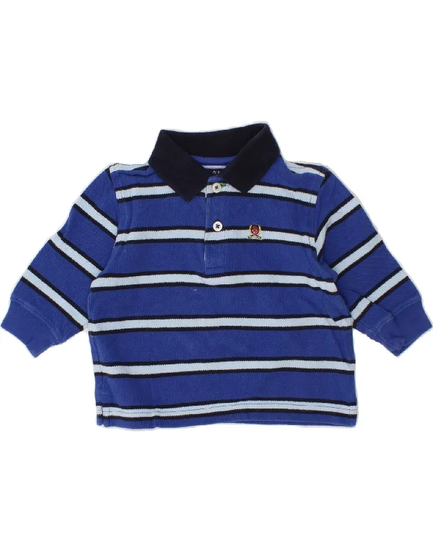 stylish polo shirts for men -TOMMY HILFIGER Baby Boys Long Sleeve Polo Shirt 3-6 Months Blue Striped