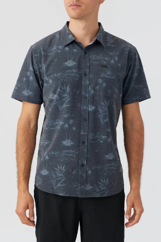 button-up shirts for work -Trvlr Upf Traverse Hawaii Standard Shirt In Black