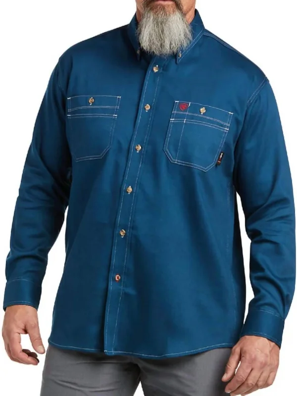 men's tailored shirts -Vented Work Shirt In Skyfall