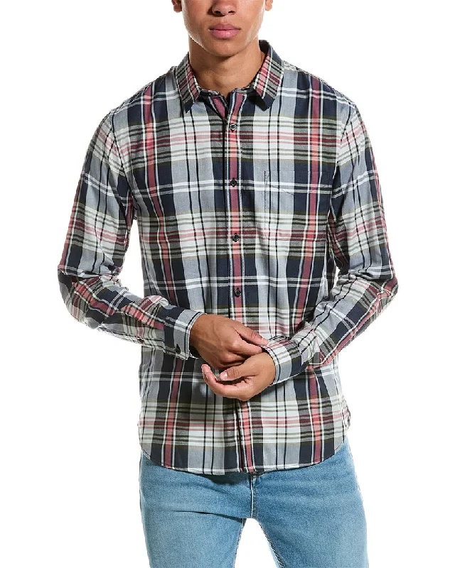 men's denim shirts -Vince Ventura Plaid Classic Fit Shirt