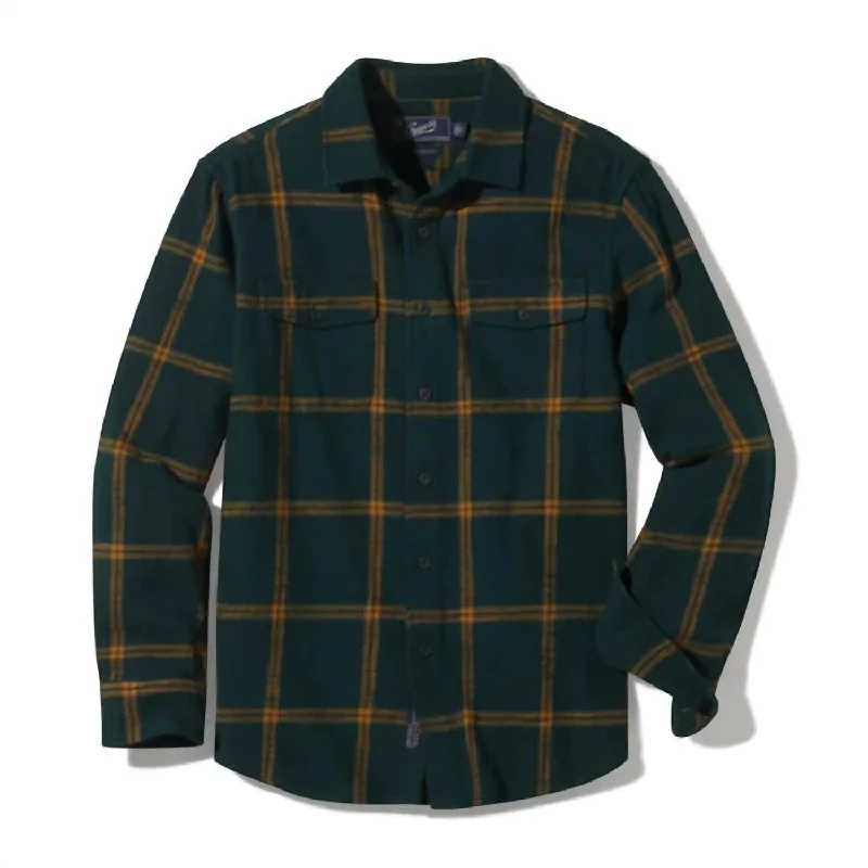 men's casual long-sleeve shirts -Vintage Slub Shirt In Green