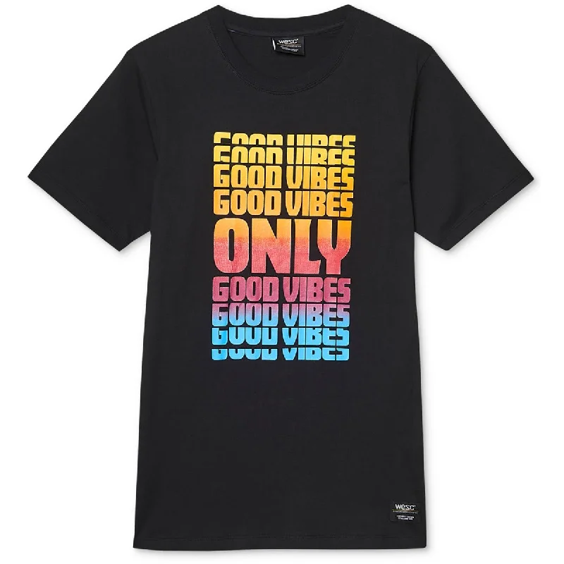 casual wear t-shirts for men -WeSC Mens Cotton Crewneck Graphic T-Shirt