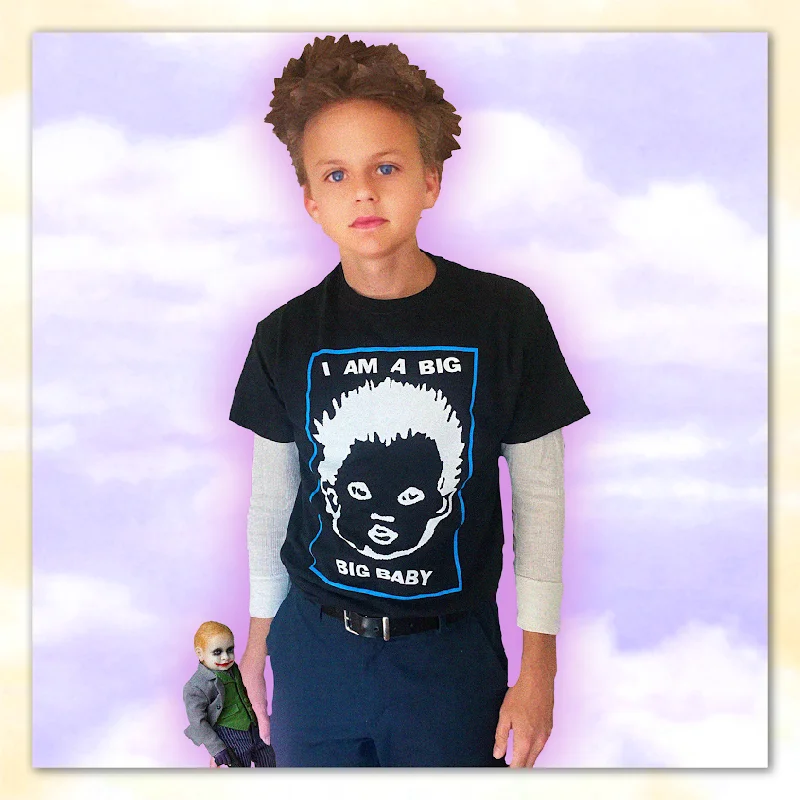 trendy printed t-shirts -Big Baby Black T-Shirt