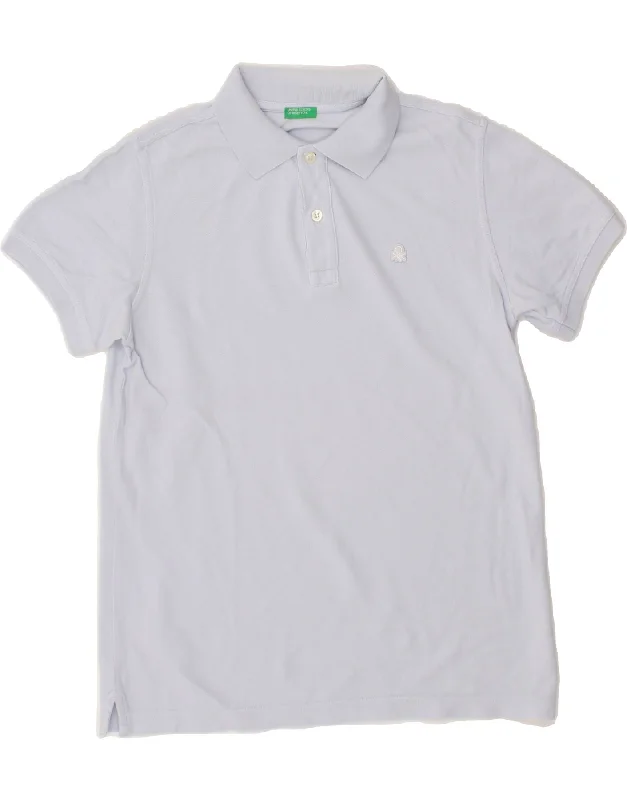 comfortable casual polo shirts for men -BENETTON Boys Polo Shirt 11-12 Years 2XL Blue Cotton