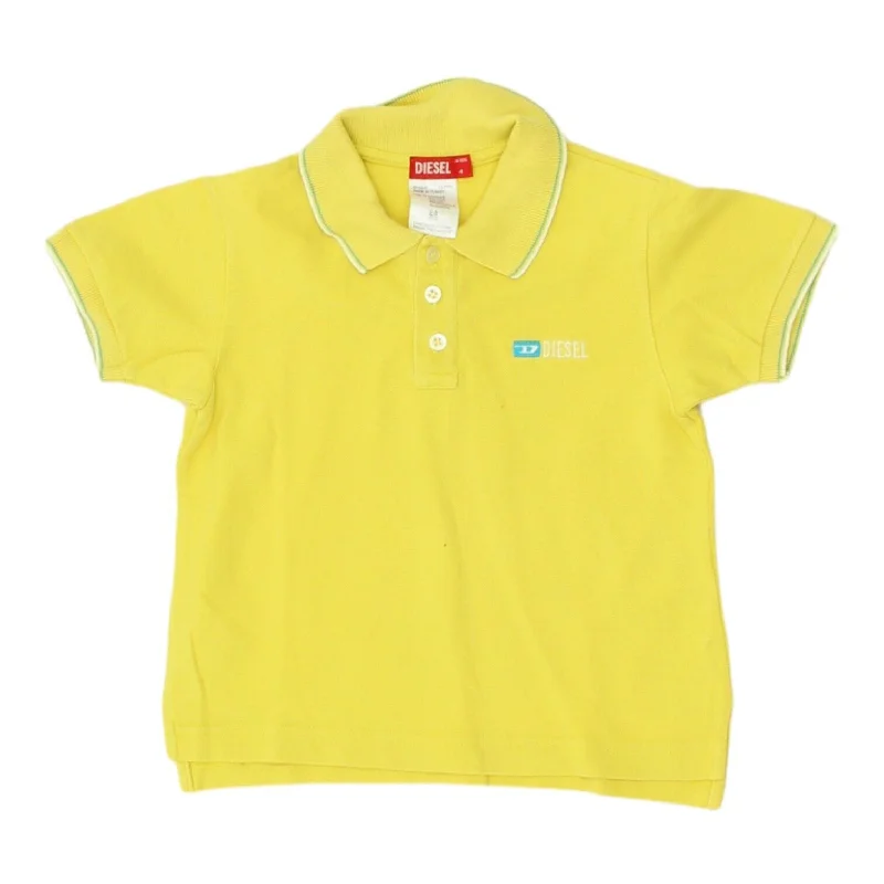 stylish long sleeve polo shirts -Diesel Boys Yellow Polo Shirt | Vintage Kids Designer Sportswear VTG