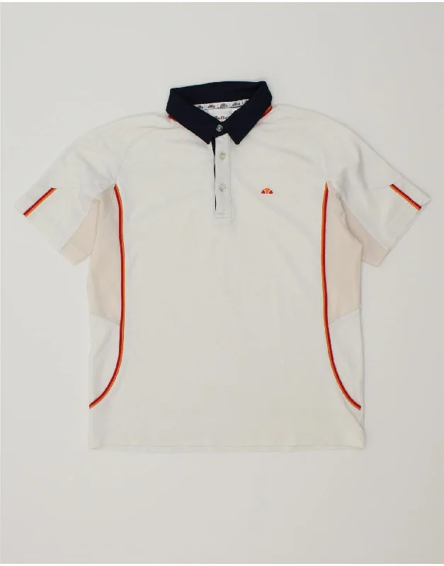 men's premium polo shirts for work -ELLESSE Boys Polo Shirt 11-12 Years White Colourblock