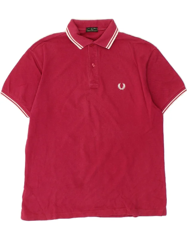 men's golf polo shirts -FRED PERRY Boys Polo Shirt 15-16 Years Pink Cotton