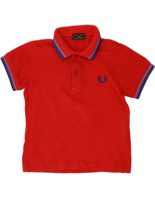 premium fit polo shirts for men -FRED PERRY Boys Polo Shirt 3-4 Years Red