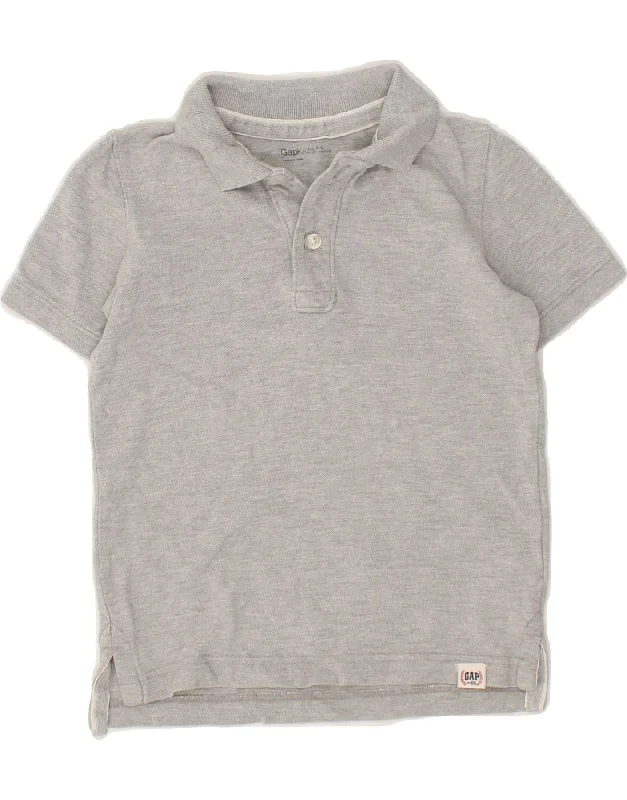 men's polo shirts for summer -GAP Boys Polo Shirt 4-5 Years Grey Cotton