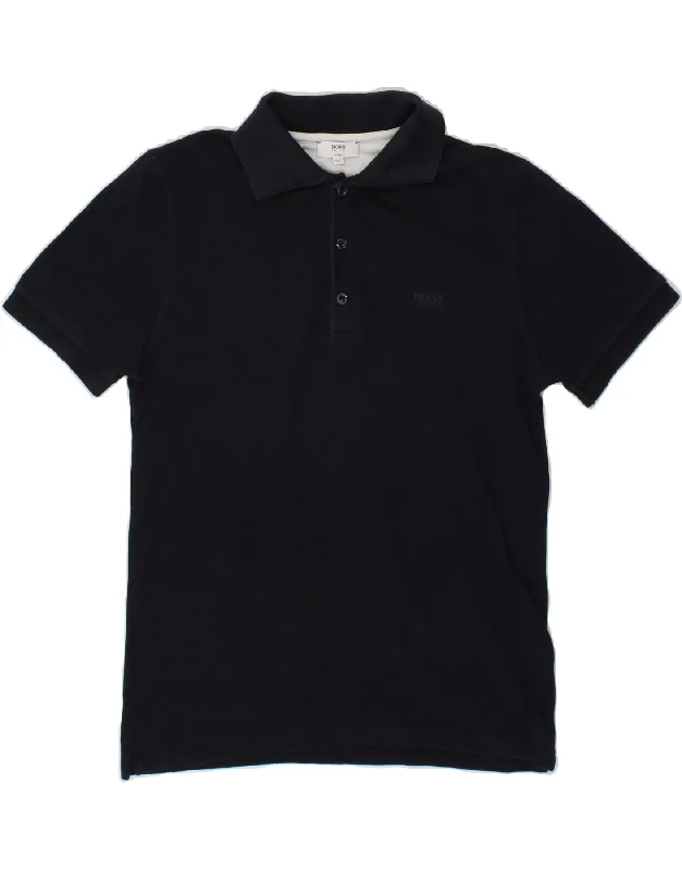 men's regular pique polo shirts -HUGO BOSS Boys Polo Shirt 13-14 Years Small Navy Blue Cotton