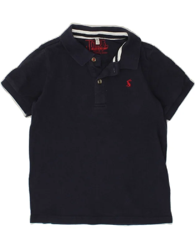 men's custom polo shirts -JOULES Boys Polo Shirt 7-8 Years Navy Blue Cotton