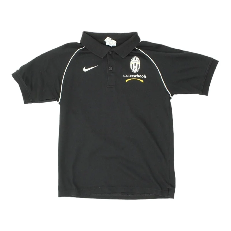 stylish plain polo shirts for men -Juventus Kids Black Nike Dri-Fit Polo Shirt | Boys Football Sportswear VTG