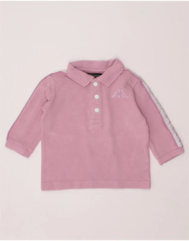 vibrant polo shirts for men -KAPPA Baby Boys Graphic Long Sleeve Polo Shirt 3-6 Months Pink Colourblock